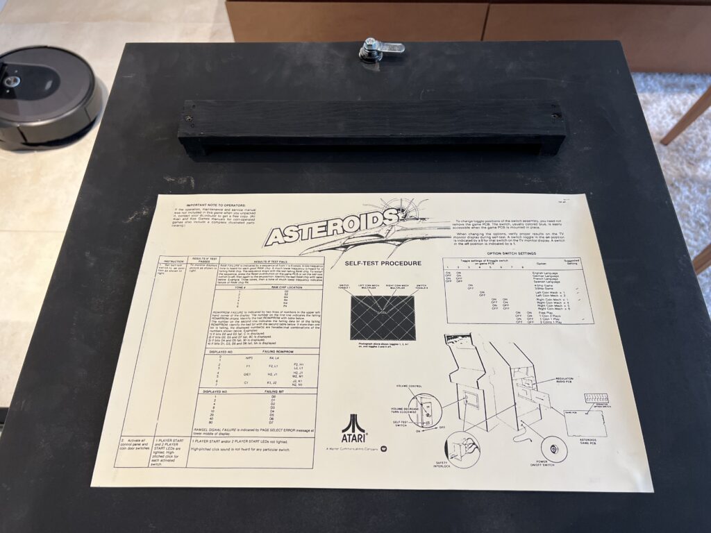 Arcade Asteroids - Atari - Back Door Diagram