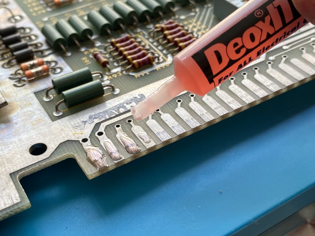 Atari PCB Edge Connector Cleaning and DeoxIT Application