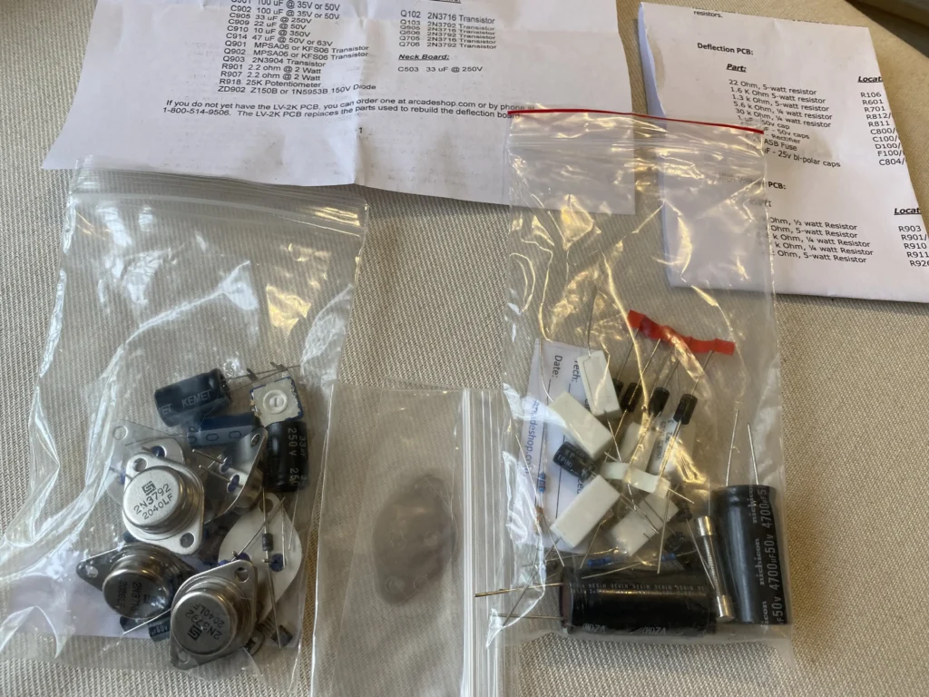 WG6100 Wells-Gardner Color Vector Monitor - Rebuild Cap Kit