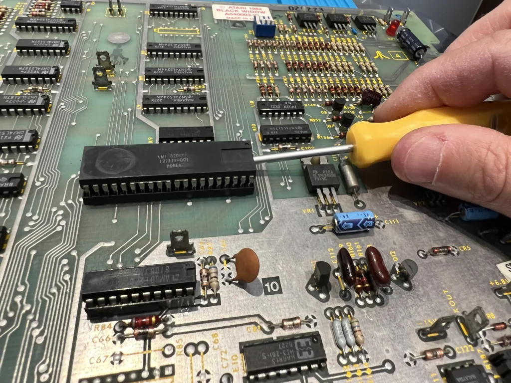 Atari Black Widow Arcade PCB - AVG Chip Upgrade Replacement