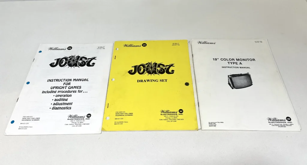 Joust Cocktail Arcade by Williams - Original Manuals