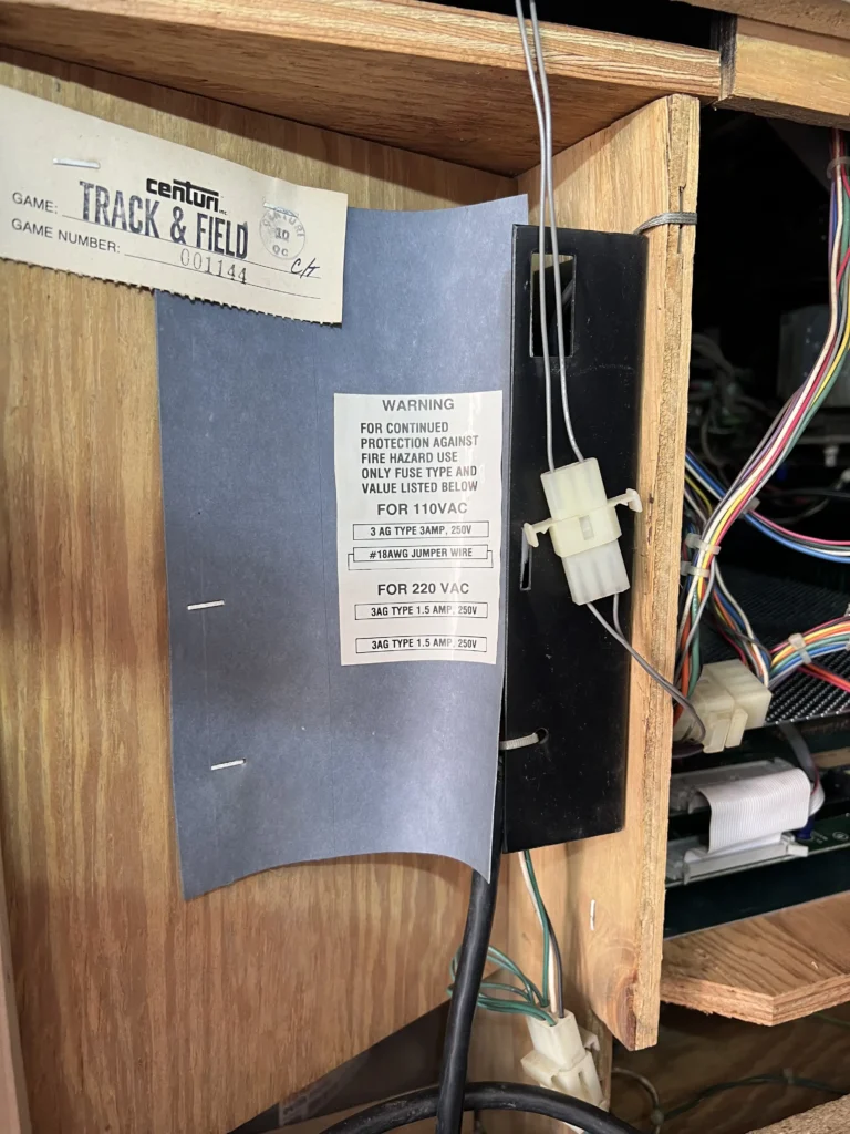 Track & Field Cocktail Arcade Restore - Power Cord