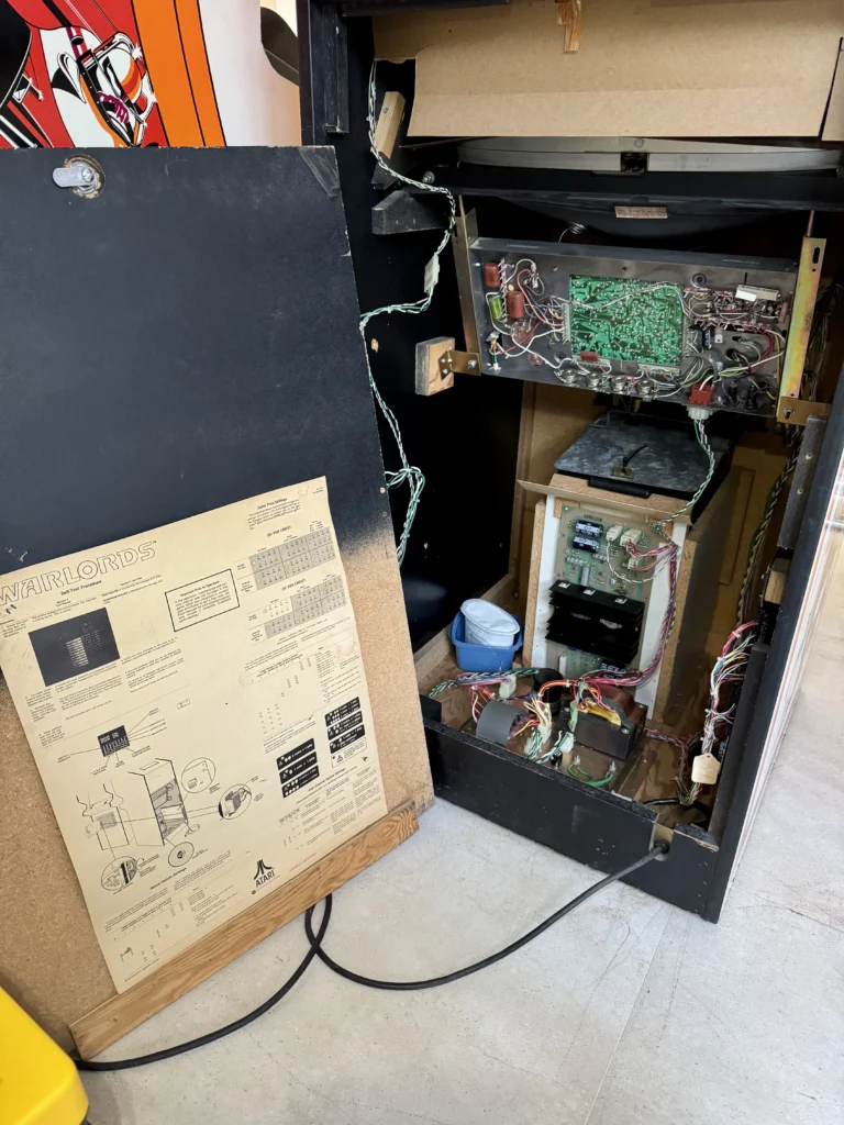 Warlords Atari Arcade Game Upright Cabinet Back Door Warlords Atari Arcade Game Upright Cabinet Back Door