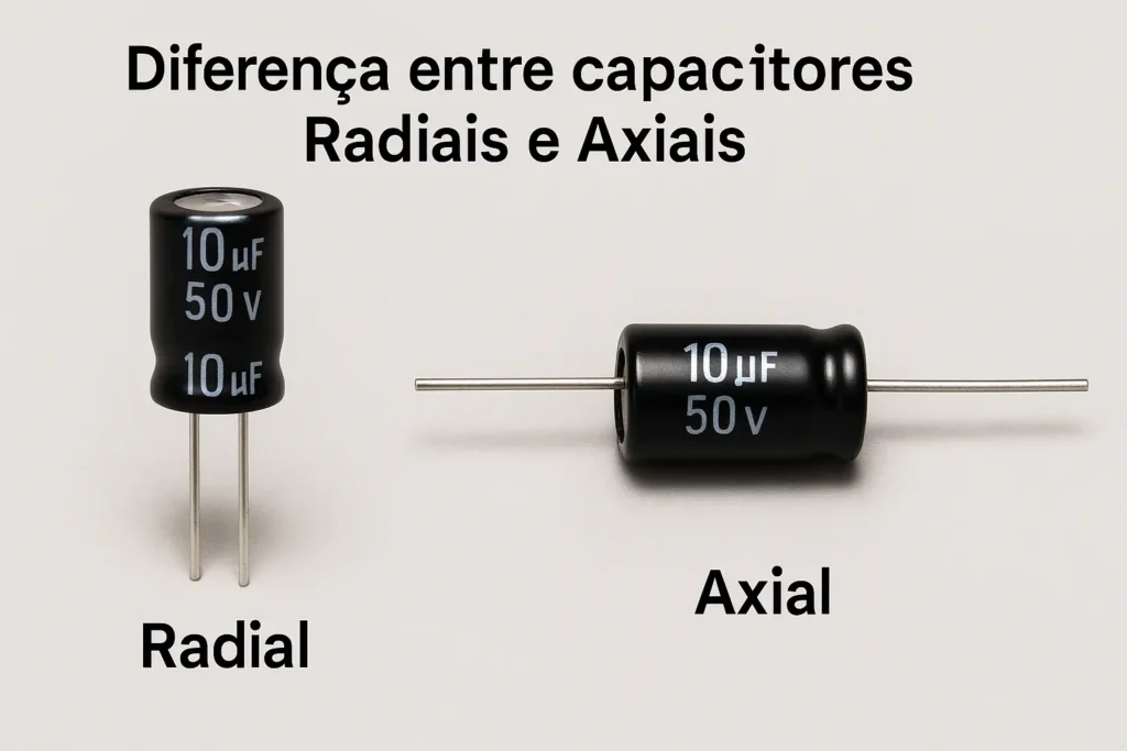 Capacitores Radiais e Axiais - Diferença Capacitores Radiais e Axiais - Diferença