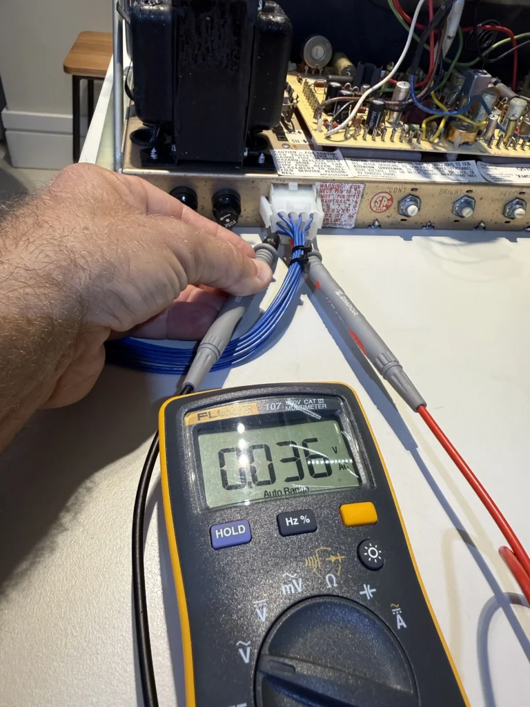 Inca Arcade Cabinet by PMC Electronics - Motorola XM-501 Monitor Voltage Tests