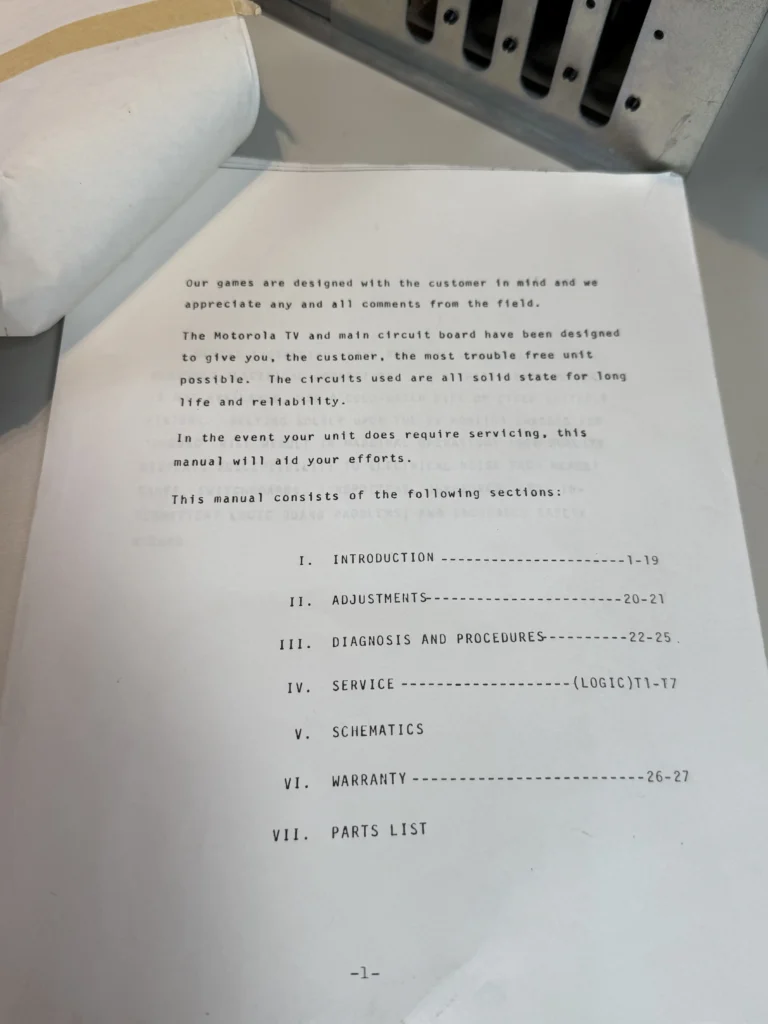 Inca Arcade Cabinet by PMC Electronics - Operation Manual Inca Arcade Cabinet by PMC Electronics - Operation Manual