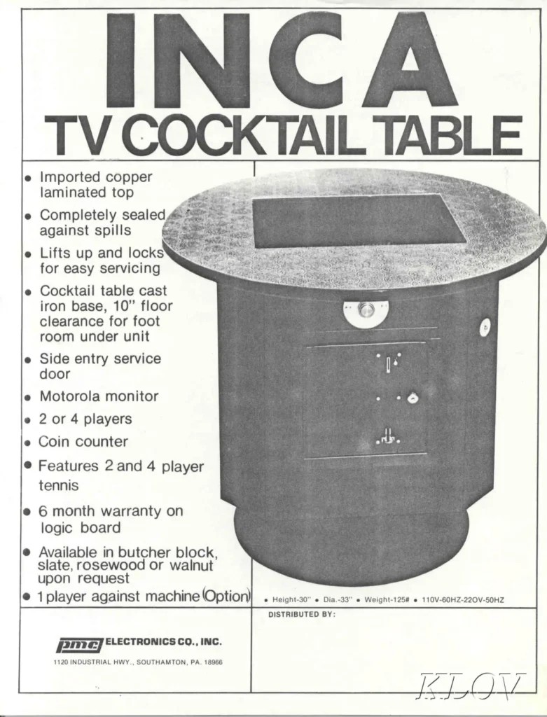 Inca TV Cocktail Table - PMC Electronics Flyer Inca TV Cocktail Table - PMC Electronics Flyer
