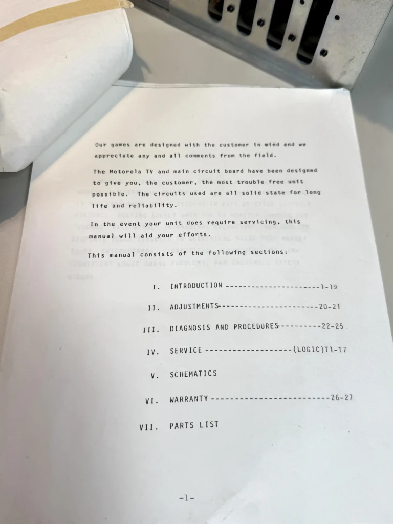 Inca Arcade Cabinet by PMC Electronics - Operation Manual Inca Arcade Cabinet by PMC Electronics - Operation Manual