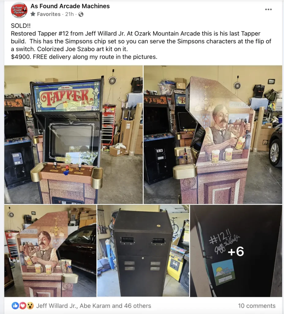 Tapper by Bally Midway #12 Restored by Jeff Willard Jr. - Sale Ad