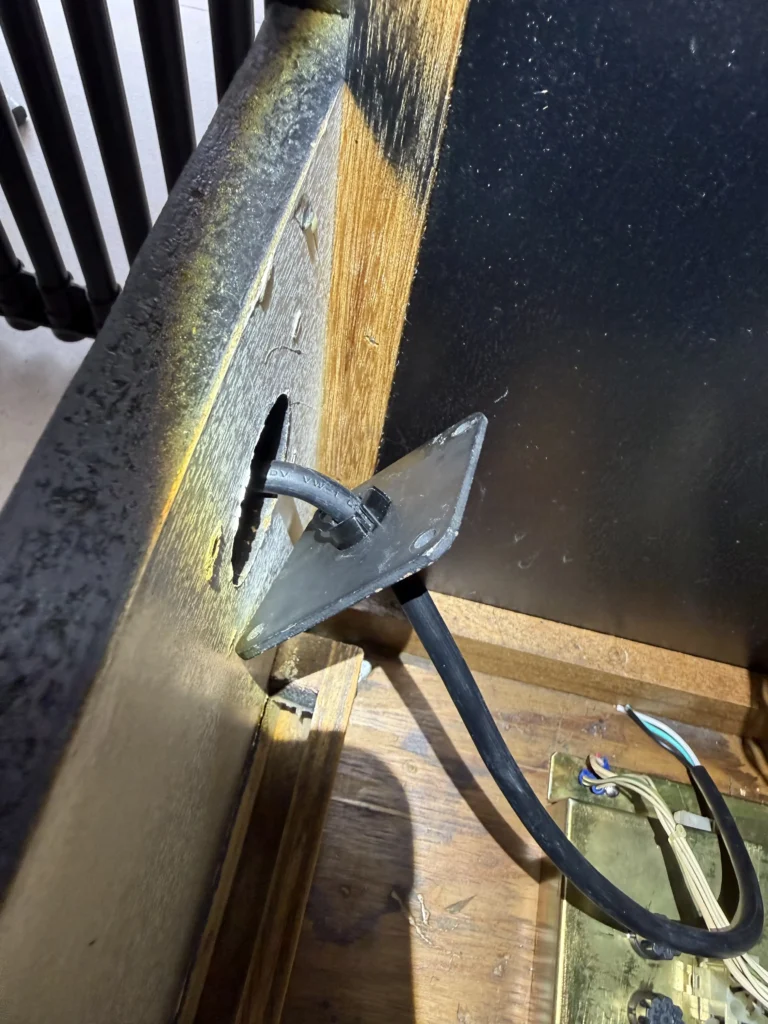 Atari Video Pinball Arcade - Power Cord Metal Plate Atari Video Pinball Arcade - Power Cord Metal Plate