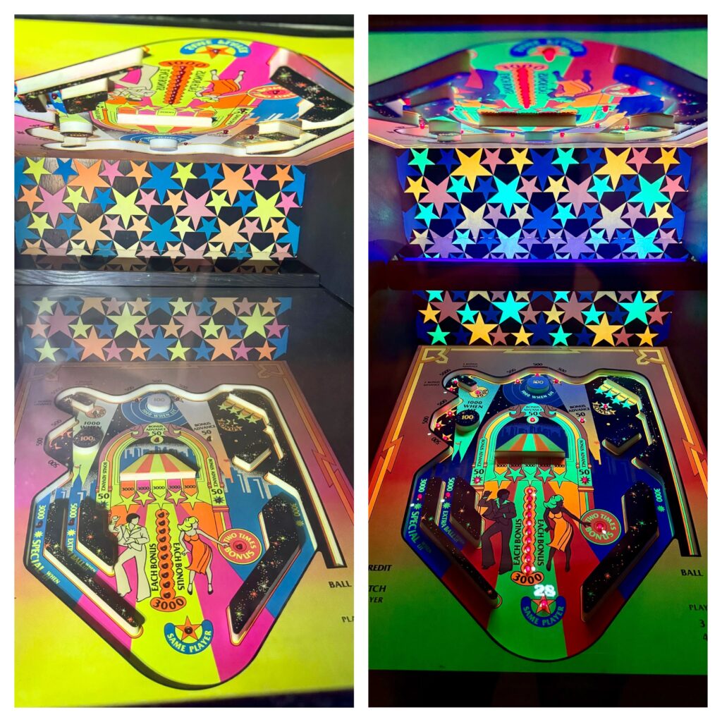 Atari Video Pinball Arcade - Black Light Comparison