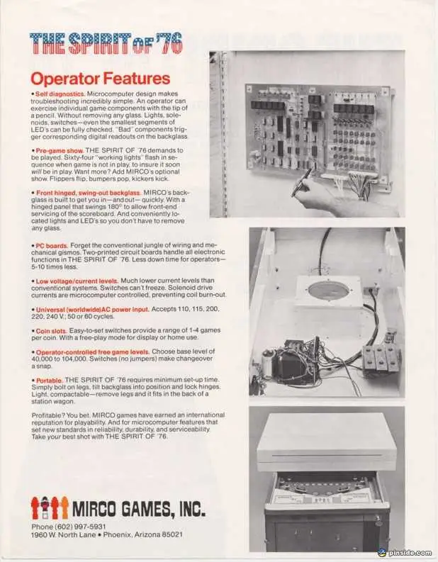 The Spirit of '76 - Mirco Games, Inc. Pinball The Spirit of '76 - Mirco Games, Inc. Pinball